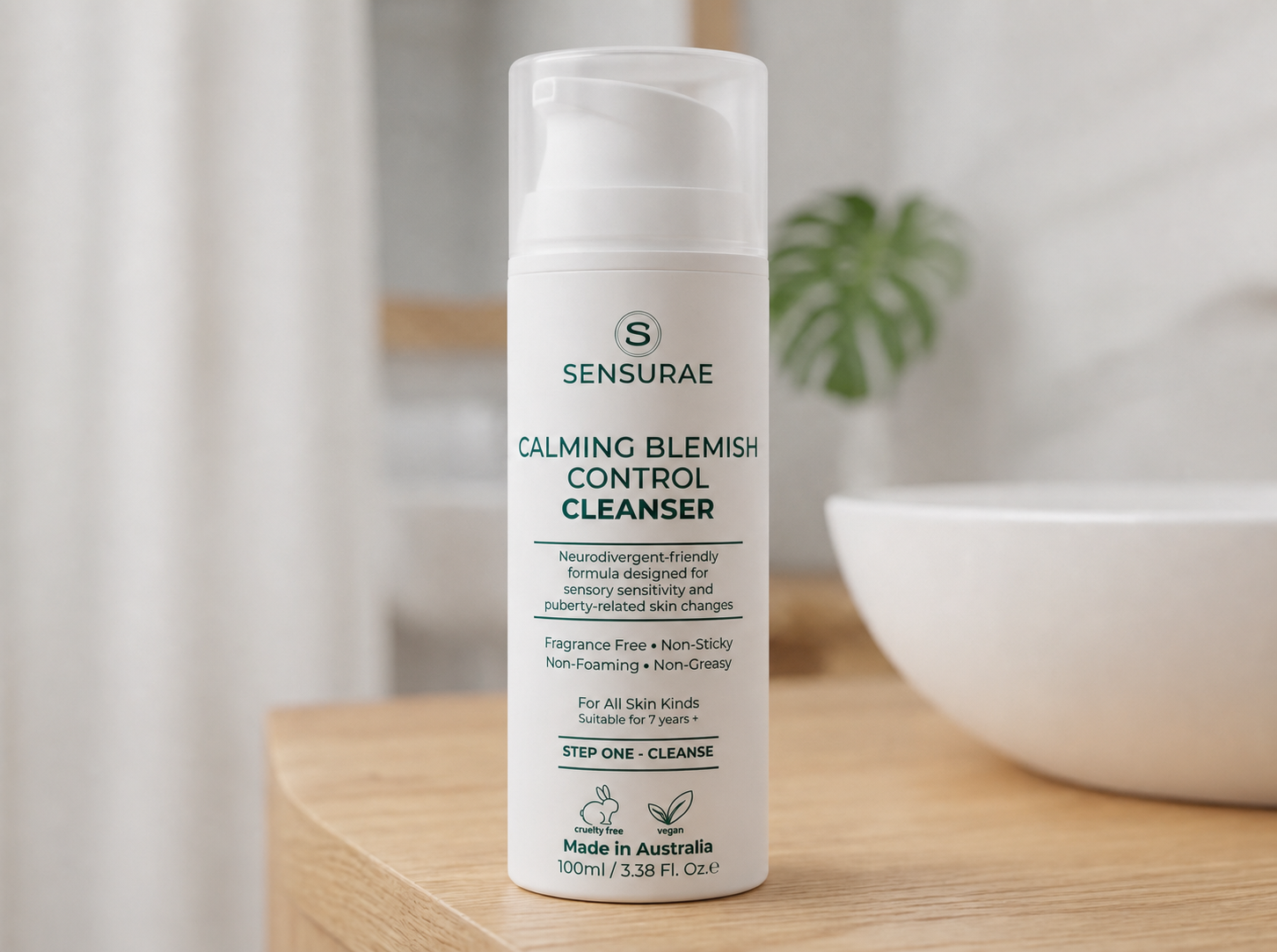 Sensurae_Calming_Blemish_Control_Cleanser_100ml_fragrance-free_sensory-friendly_cleanser_for_neurodivergent_tweens_and_teens