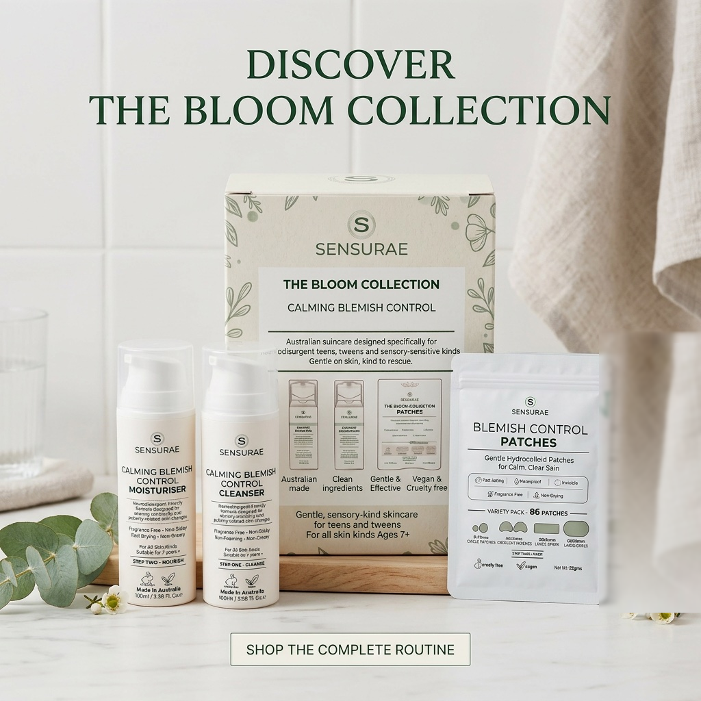 Sensurae_Bloom_Collection_Set_fragrance-free_blemish_skincare_kit_for_neurodivergent_tweens_and_teens_made_in_Australia