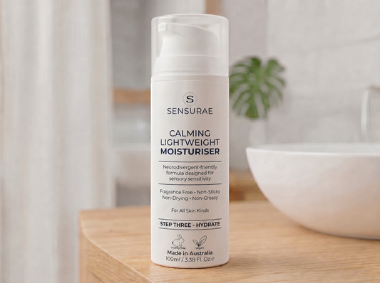 Sensurae Calming Lightweight Moisturiser 100ml — fast-absorbing, non-greasy hydration for neurodivergent and sensitive skin